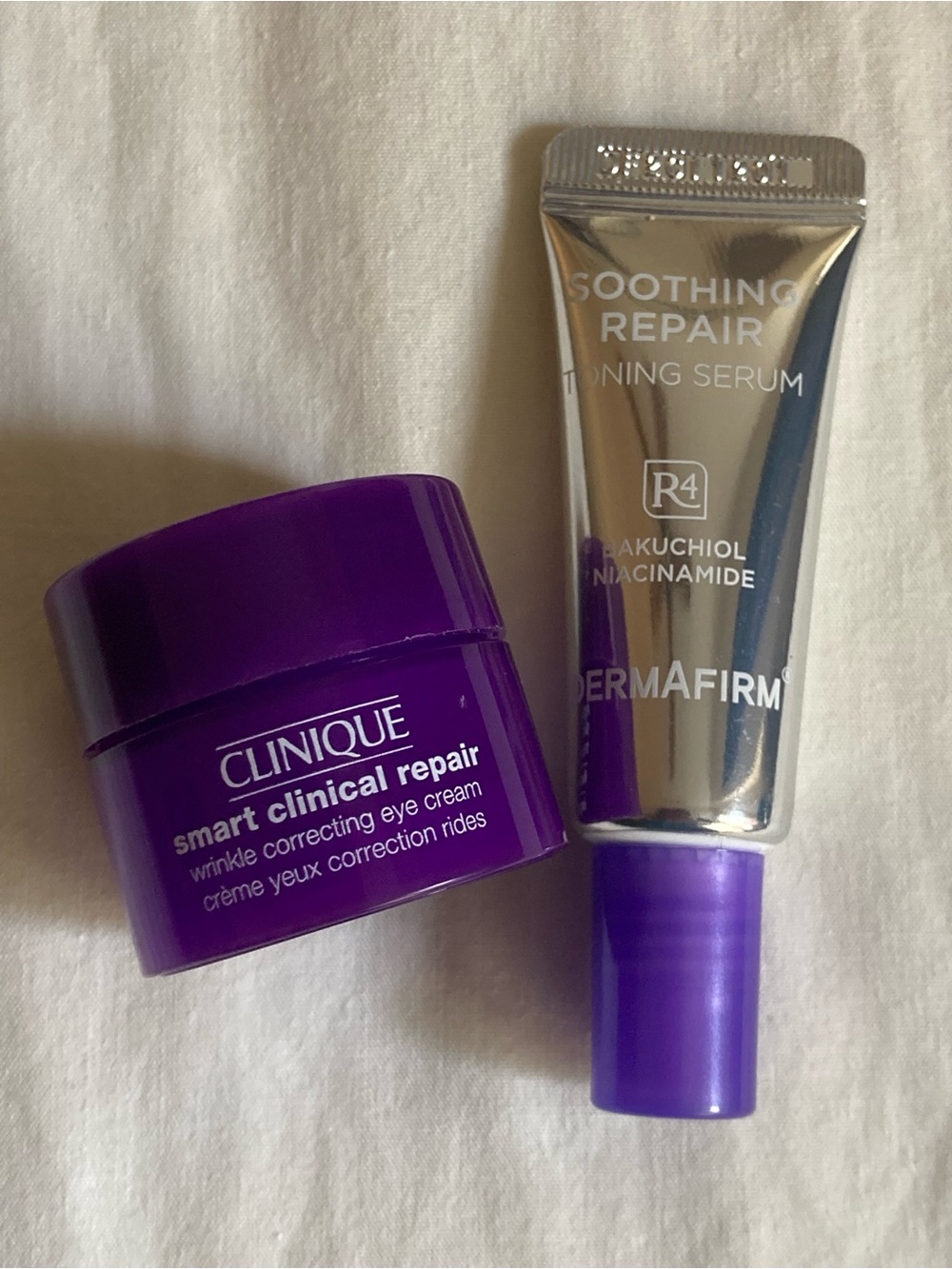 2 Pc Skincare Bundle - Clinique and Dermafirm / Face Serum and Eye Cream